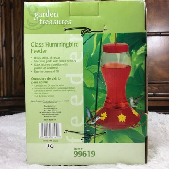 Garden Treasures 26 oz 6 Feeding Ports Glass Hummingbird Feeder - Picture 4 of 12